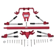 GPM Alum F&R Tie Rods w/Stabilizer+Center Brace Bar & Mount Red : Traxxas Hoss