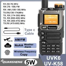 For Quansheng UV-K6 Walkie Talkie 5W Air Band Radio UHF VHF DTMF FM Scrambler