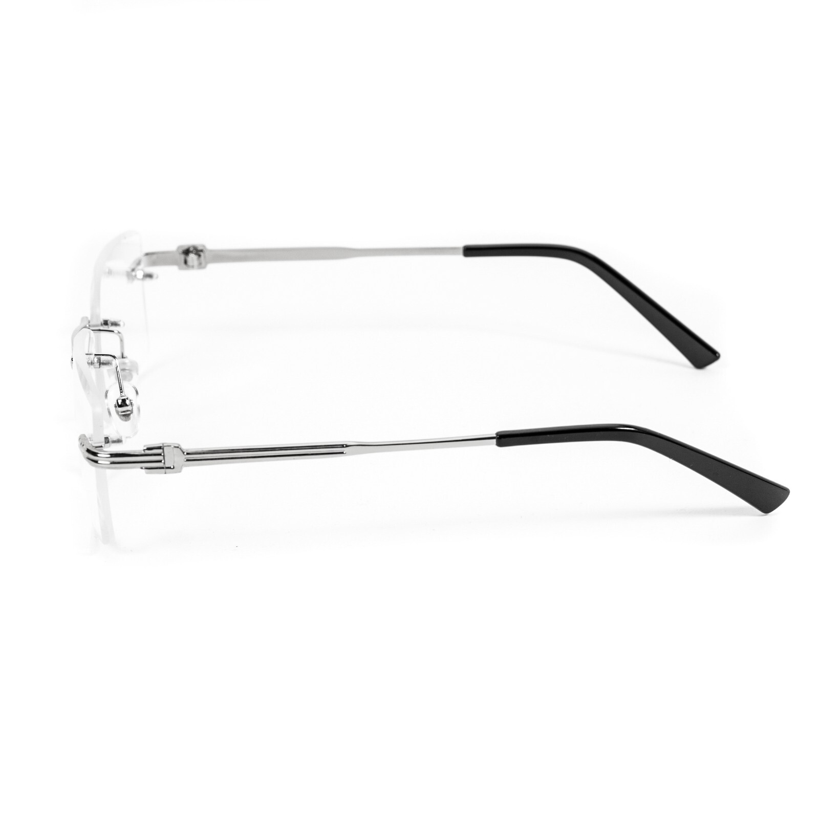 Luxury Designer Men's Clear Lens Silver Frame Hip Hop Retro Rectangular Glasses