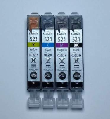 Original Patronen Canon CLI-521C/Y/M/BK Satz Tinte wiederbefüllt