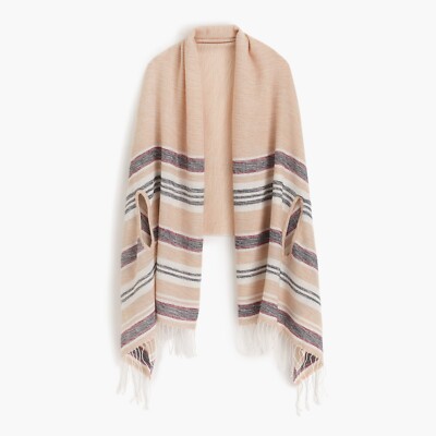 Summerweight Cape Scarf in Mixed Stripe