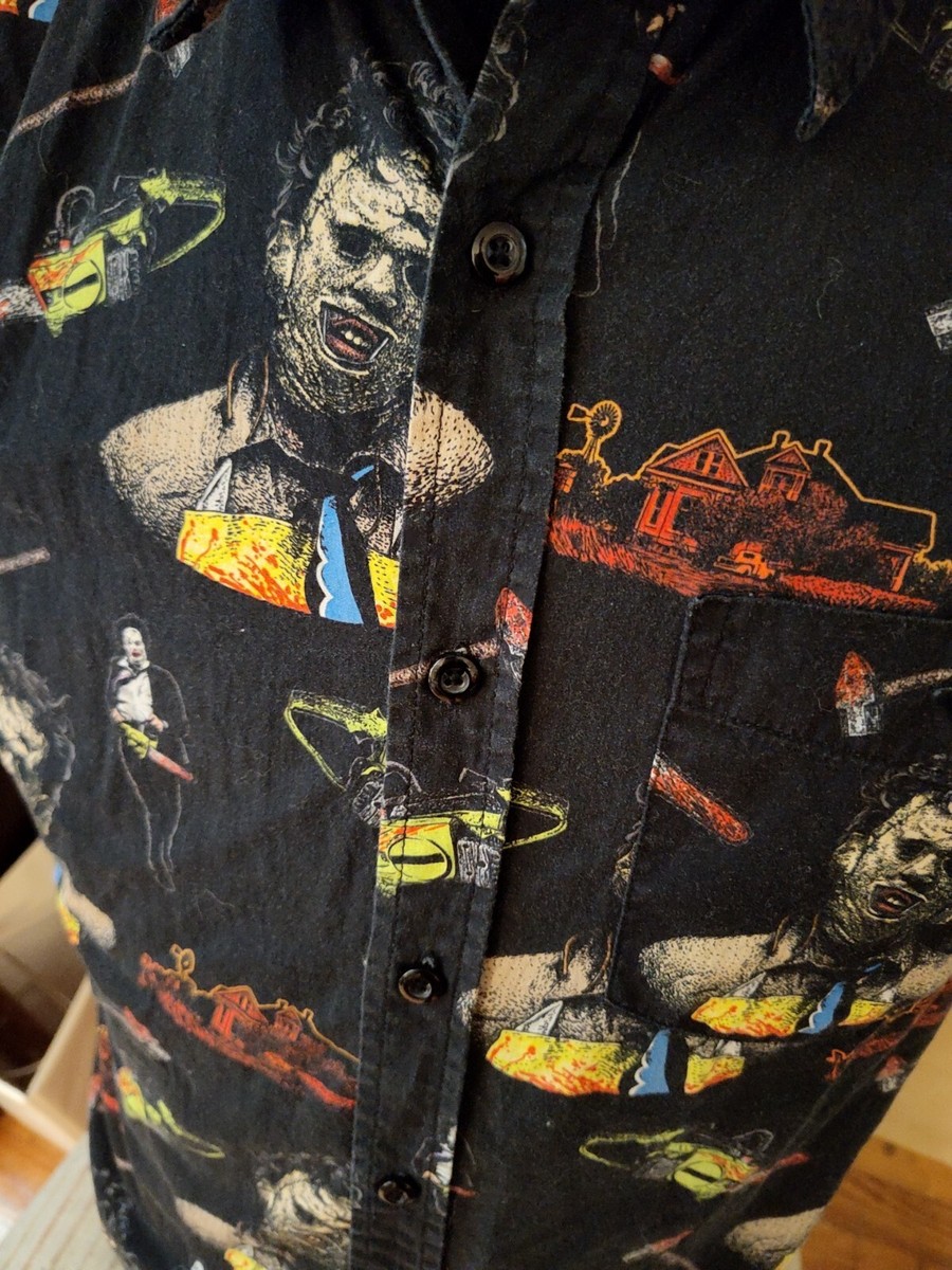 トップス TEXASCHAINSAWMASSACRE HAWAIIAN SHIRT Vtg 1974 Vortex The Texas Chainsaw Massacre Hawaiian Style