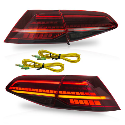 #ad Customized MK7.5 Style RED CLEAR FULL LED Taillights for 14 20 VW Golf MK7 GTI $229.99