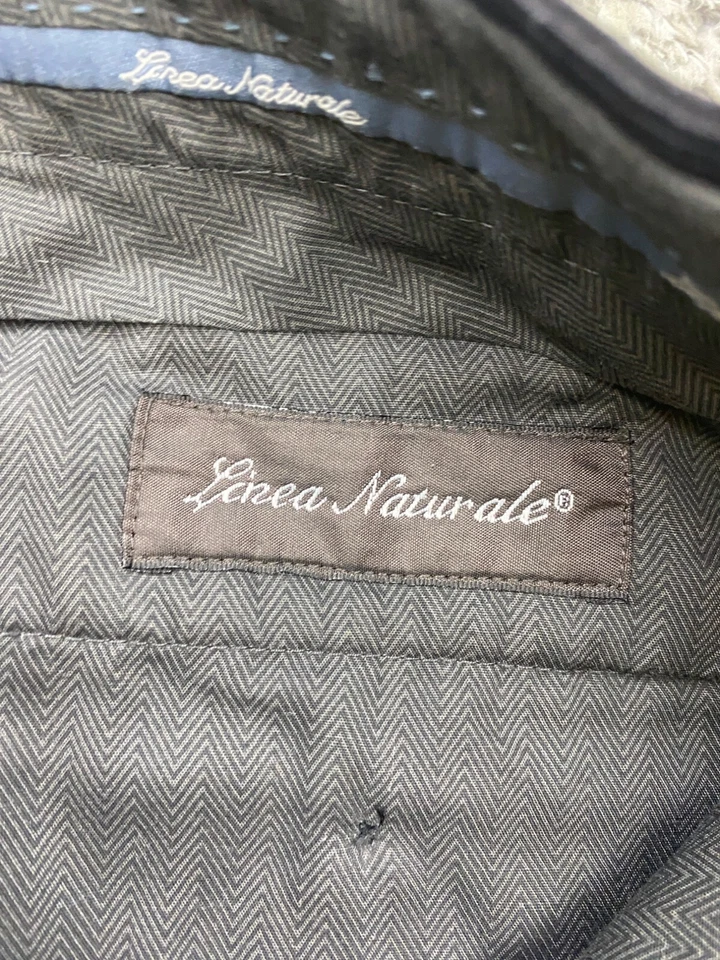 Pantalones chinos rectos Linea Naturale para hombre 34x33 negros de pana frente plano Foto 3 de 4