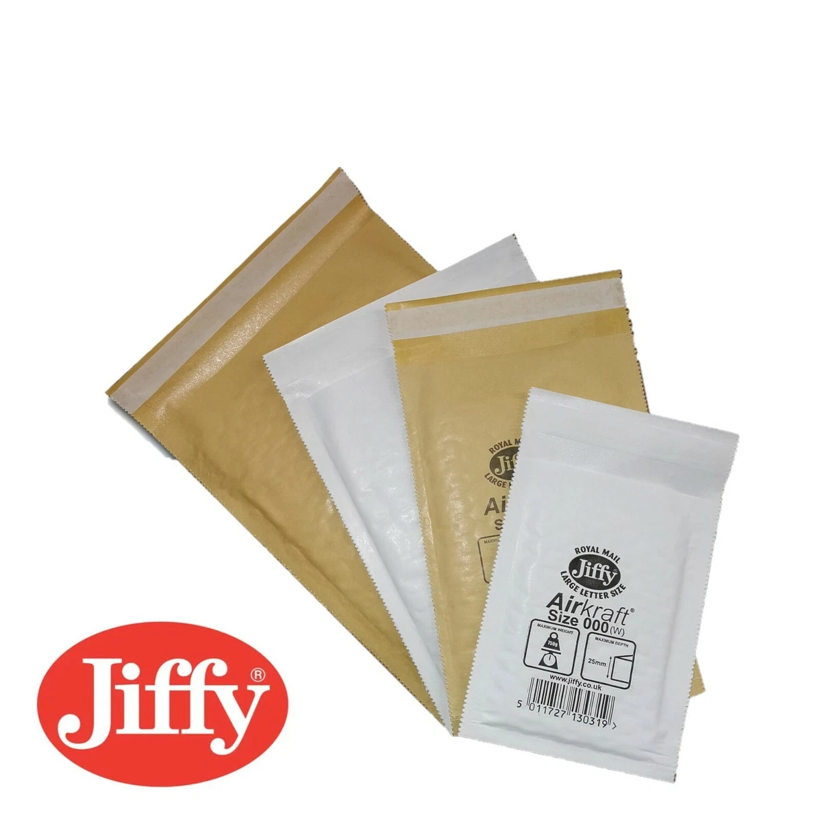 Buste Imbottite Per Spedizioni 50 JL5 Jiffy Bags Airkraft Bubble Envelopes 10.5" X 14" - GOLD | UK Libretto Postale - Foto 8