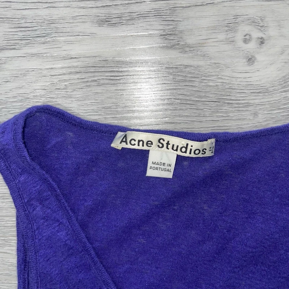 Женский льняной бак Acne Studios Zaar средний декольте расслабленный громоздкий прозрачный - Изображение 3 из 4