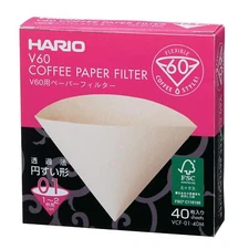 Hario V60 Paper Filter Natural 01, 40ct box