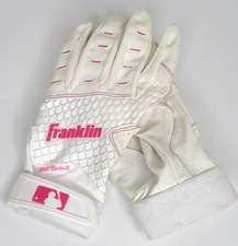 Franklin Fast Pitch 2nd Skinz L &R  Batting Gloves White/Pink Women's Large NWOT