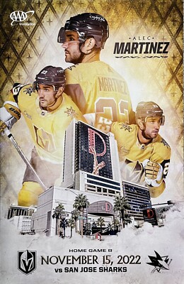 Vegas Golden Knights vs San Jose Sharks 11/15/22 Martinez Poster