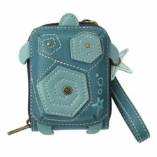 New Chala Cute-C Credit Card Holder Wallet RFID Coin TURTLE TURQUOISE Blue gift