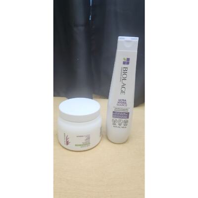 Biolage Ultra Hydra Source Conditioning Balm 13.5 oz. & Mask Dry Hair 16.9 oz
