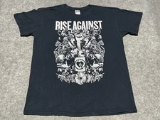 Rise Against Punk Rock band Chicago Shirt Black Large Concert Tour Fight Anarchy