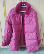 Jones New York Dark Pink Quilted Hooded Puffer Jacket Coat - Women's Large