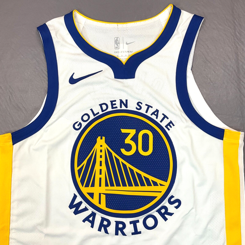 New Stephen Curry Golden State Warriors Authentic Sewn White Jersey Sz 40 S $200 - Picture 4 of 12