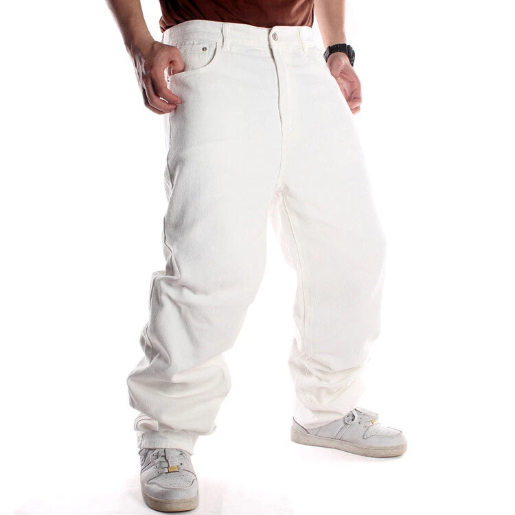  Men's Classic Baggy Jeans Elastic Waist Tie Hip Hop