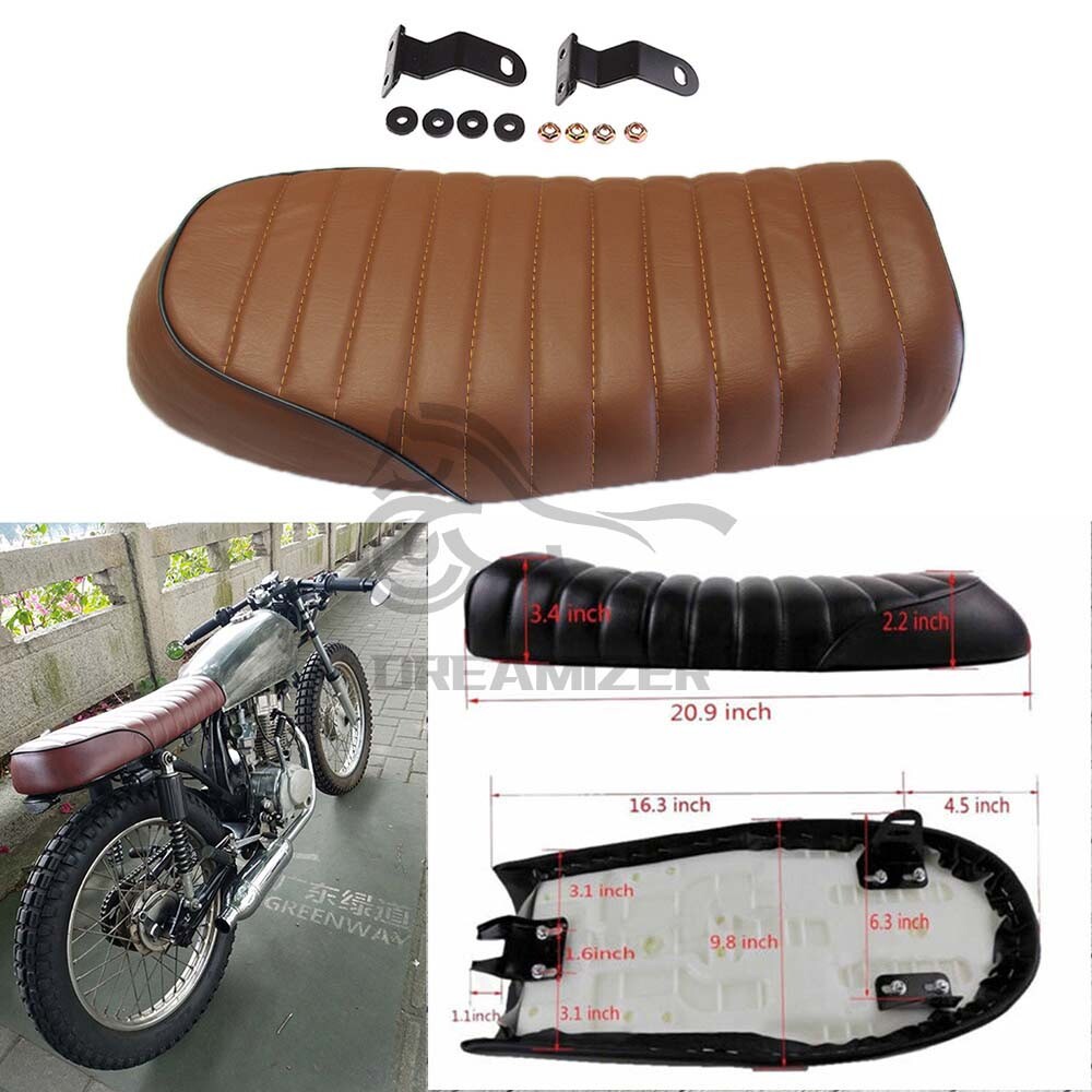 Motorcycle Vintage Flat Brat & Hump Saddle Seat For Kawasaki