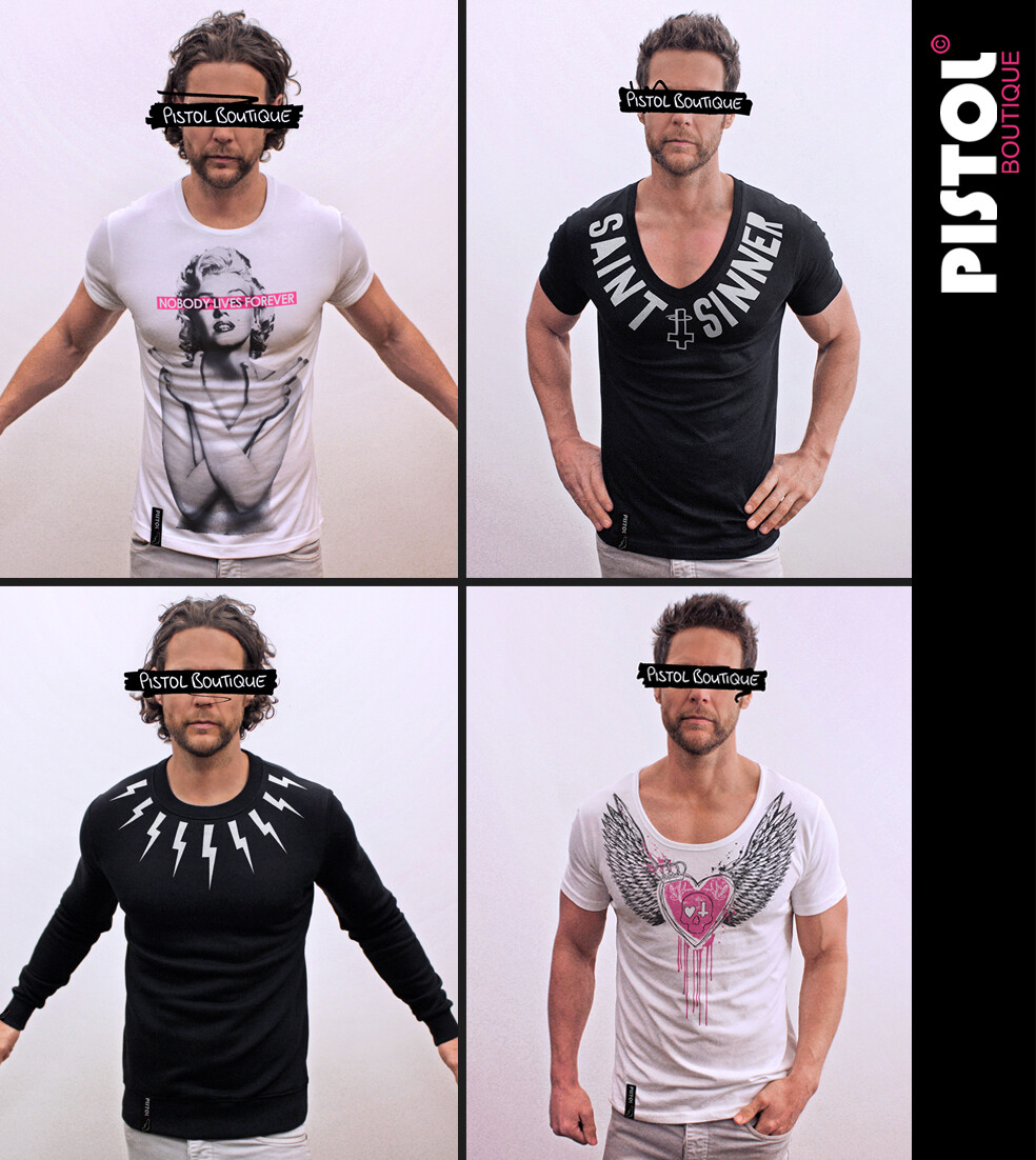 T-shirt Pistol Boutique Homme - Blanc, Col Ras Du Cou, Motif Graffiti - Neuf Avec étiquette