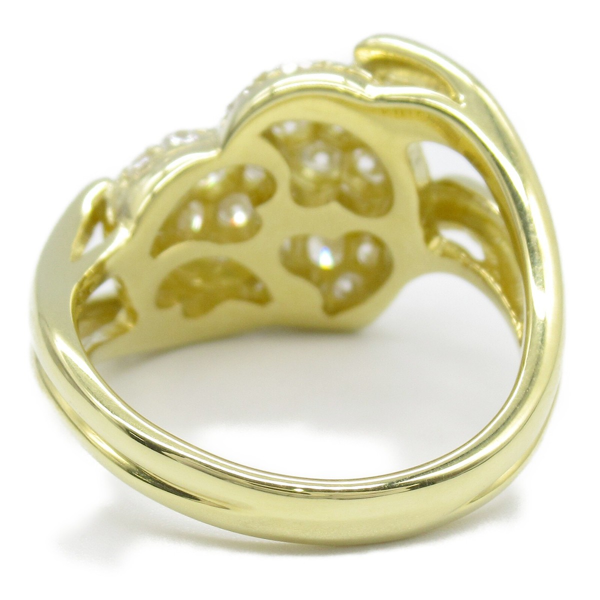 JEWELRY Diamond Ring K18 YG Yellow Gold Clear Used US#6.25 JEWELRY Diamond Ring K18 YG Yellow Gold Clear Used US#6.25
