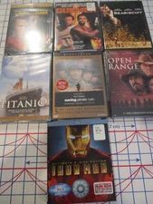 NEW Sealed Lot of 7 DVD Blockbuster Movie Lot/IRON MAN/TITANTIC/PRIVATE RYAN++++