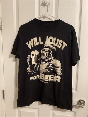 Black Short Sleeve T-Shirt Medium  Joust For Beer 