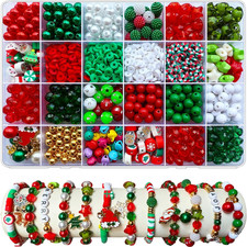 1540PCS Christmas Beads for Bracelets Jewelry Making Kit, Christmas Tree Snowfla