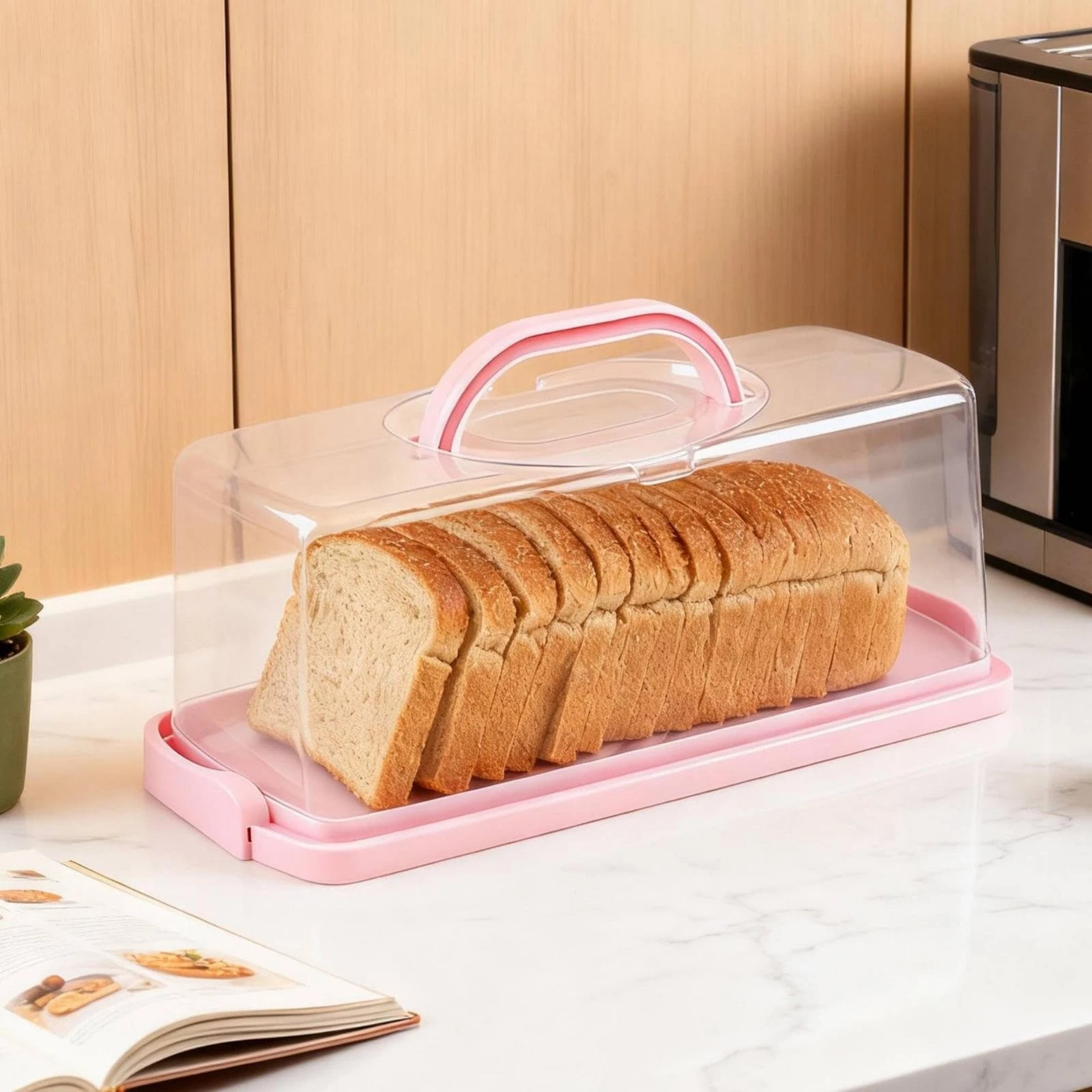 Plastic Bread Loaf Carrier debrisProof Pastry Holder with Lid Reusable