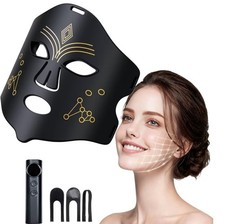 Red Light Therapy for Face LED Face Mask Skin Care 4 Light Modes w/ Remote Black