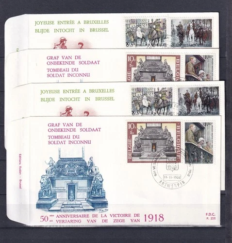 [LG79585] Belgium N°1474/1477FDC WWI First Day Cover COB € 10,00 SUPERB