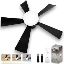 Socket Fan Light, 20.5", Plug in Ceiling Fan, Gazebo Fan, Outdoor/Indoor 3 color