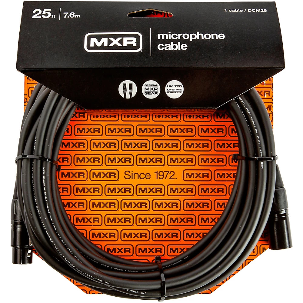 MXR XLR Microphone Cable 25 ft Black 4190₽