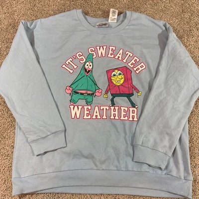 SpongeBob Patrick It s Sweater Weather Crewneck Sweatshirt XXL Nickelodeon EUC