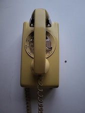Bell System Western Electric Rotary Wall Phone Yellow Model Does Work FreeShip