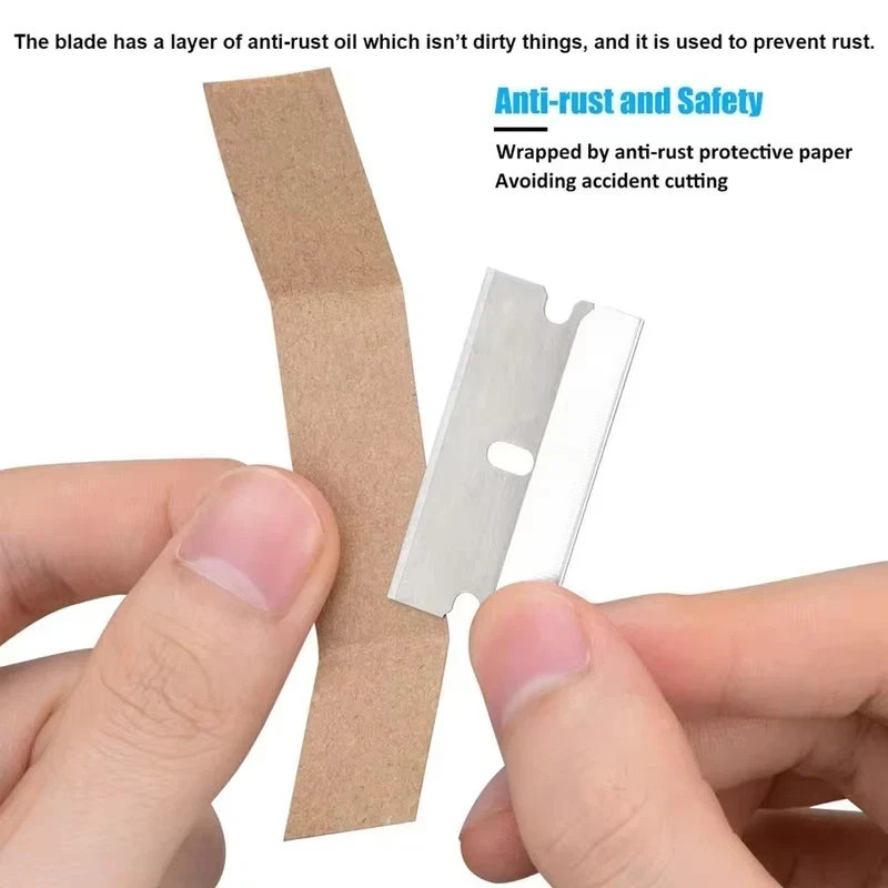 100Pcs Single Edge Razor Blades High Carbon Steel Industrial Scraper Knife Box — image 3