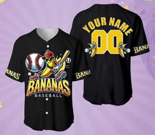 Savannah Bananas Jersey Black Funny Baseball Sports Full Size TMB5216
