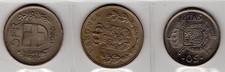 3 M&uuml;nzen: 5 Franken Schweiz 1968, 5 Kronen D&auml;nemark 1968, 50 Ptas Spanien 1982