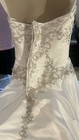 Mary's Strapless Satin A-Line Wedding Dress 6 White/Silver Beaded 6376 — photo 9