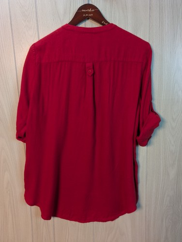 Torrid Womens Shirt Harper Challis Red Pullover 3/4 Sleeve Size 00X Medium - Picture 4 of 7