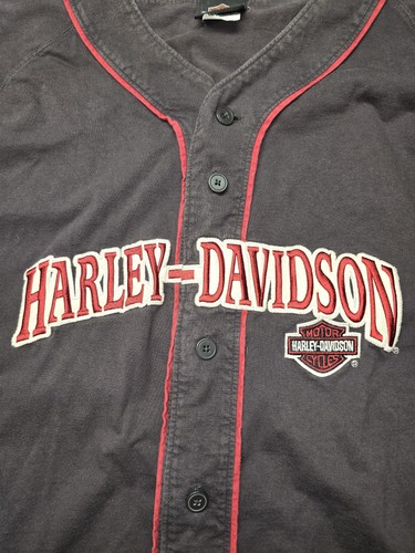Harley-Davidson Shirt Mens 2XL Baseball Jersey Button Up Motorcycle Biker - Picture 2 of 8