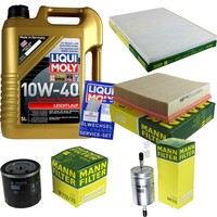 Mann Inspektionspaket 5L Liqui Moly 10W-40 FüR Opel Omega B 2.2 16V 2.0
