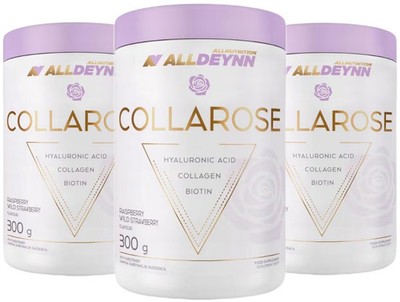 Allnutrition AllDeynn Collarose, 3 x 300 g Dose, Raspberry Wild Strawberry