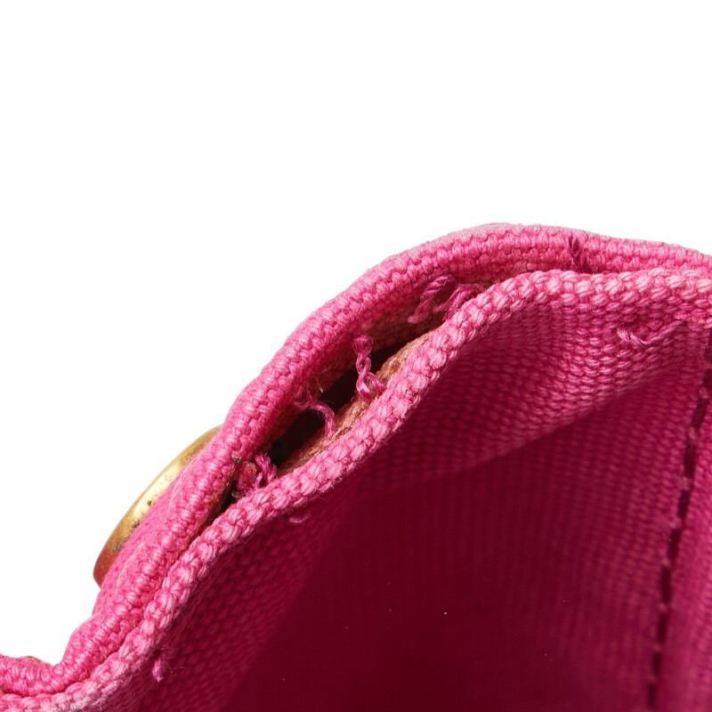 Prada Canapa Triangle Logo Plate Handbag Shoulder Bag 2WAY BN2642 Pink Canvas La thumbnail 5