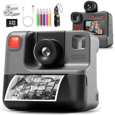 Fun Instant Print Camera for Kids Age 3-12, 1080P Video 32GB Card Included