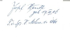 Josef Wendl † 10x6 kart DfB Player 1930 z oryginalnym podpisem