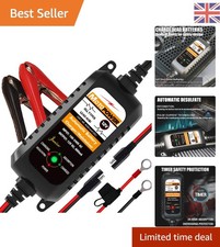 Energy-Saving 12V 800mA Battery Charger with SAE Adapters - UK Plug Compatible