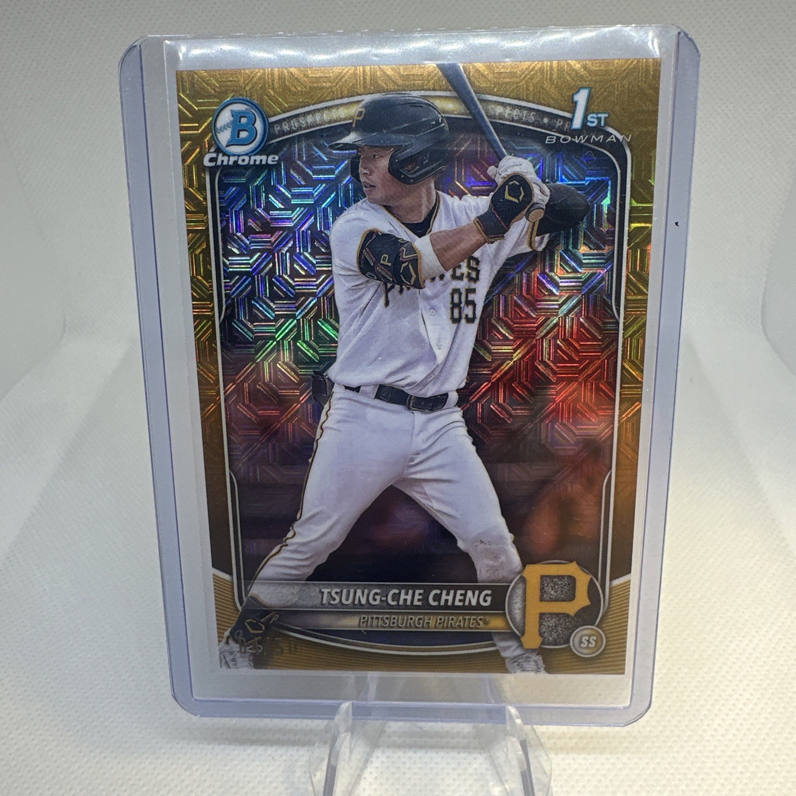 TSUNG-CHE CHENG 2025 Bowman 1st Bowman Gold Mojo Chrome Refractor /50 Pirates