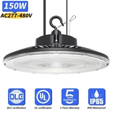 150W UFO LED High Bay Light Warehouse Industrial Factory Lighting 5000K 277-480V