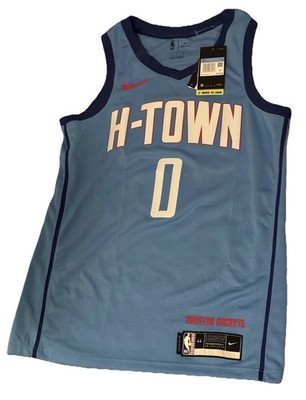 Nike Houston Rockets H-Town City Edition Blue Westbrook Jersey M Sz 44  New