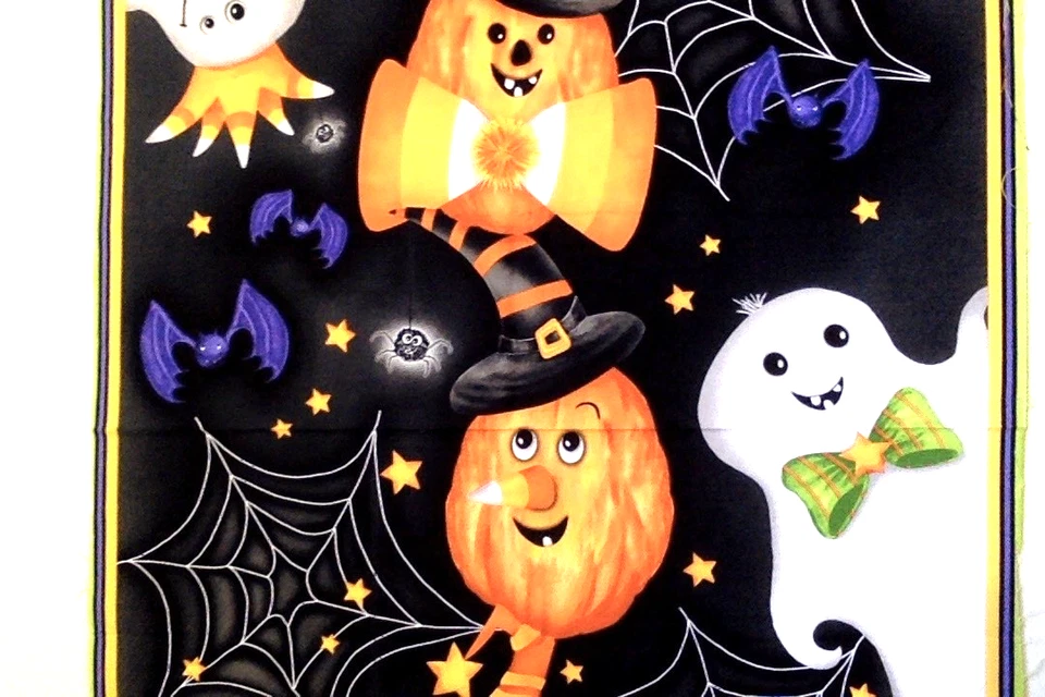 Painel de tecido Happy Haunting verde gail Henry Glass & Co. Painel de tecido para artesanato - Imagem 4 de 4