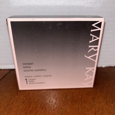 Mary Kay Empty Refillable Magnetic Mirrored Compact 017362 Black New