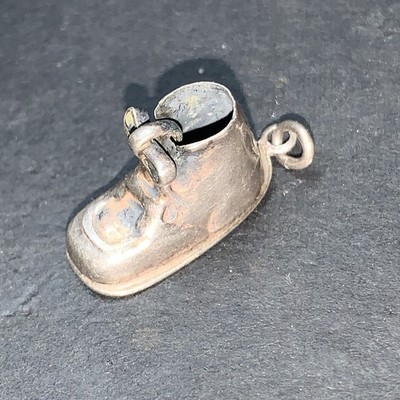 Sterling Silber 925 Lot Halskette Anhänger B7 Vintage Stiefel Schuh Baby Junge Charm Mama
